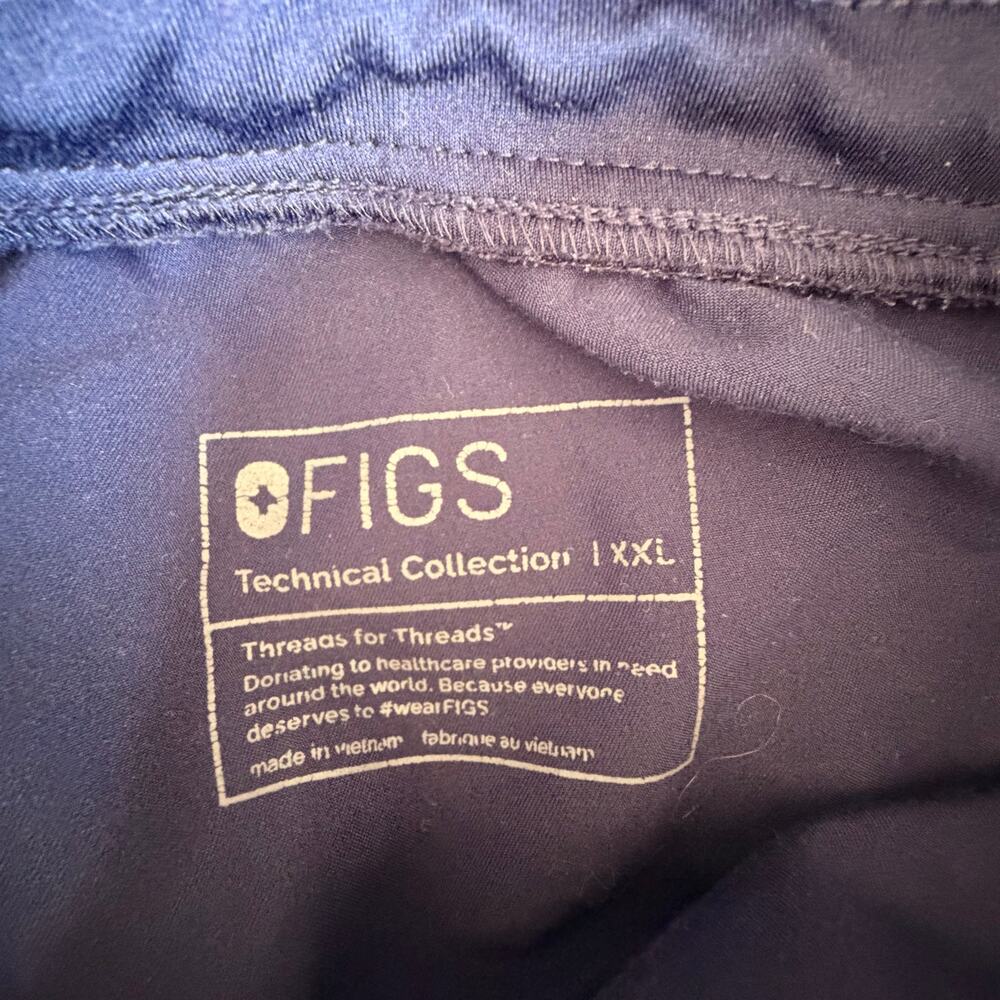 Set of Figs Womens Scrubs Jogger Pants & Top  Pockets XL XXL Navy Blue - Picture 3 of 11